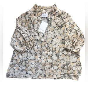Esmaeé Floral Ruffle Collar 3/4 Sleeve Sundance Blouse NWT | Medium